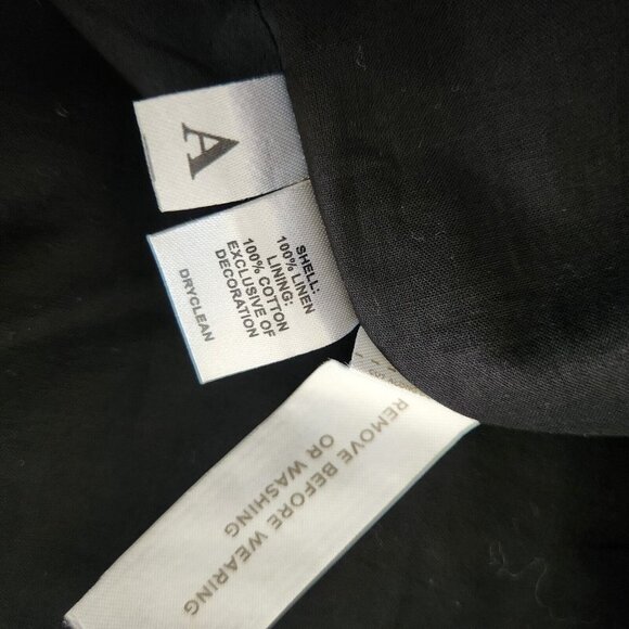 LOFT 100% Linen Dress Snake Print Sleeveless Shift Drop Waist Color Block Sz 6 P - Picture 10 of 11